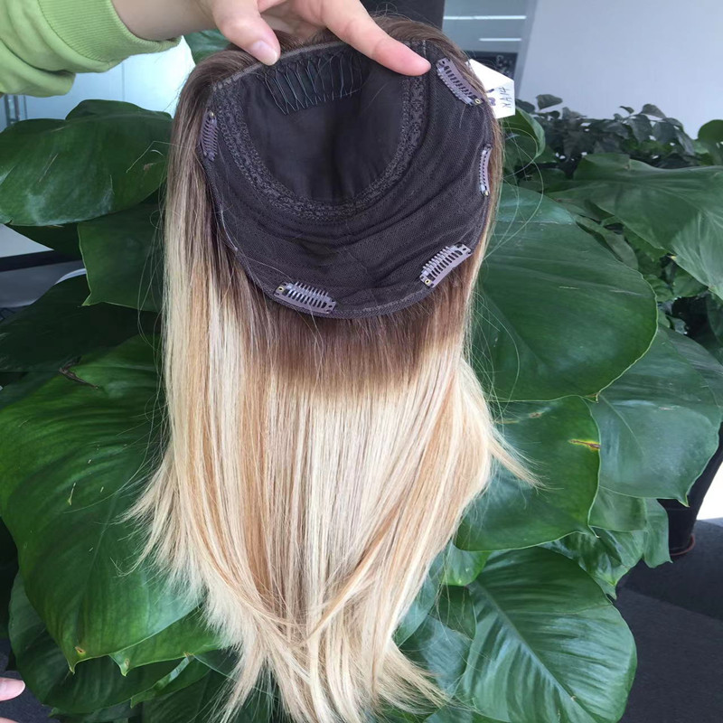 Factory supply silk base topper hair shinning highlight for hairloss women people HJ002